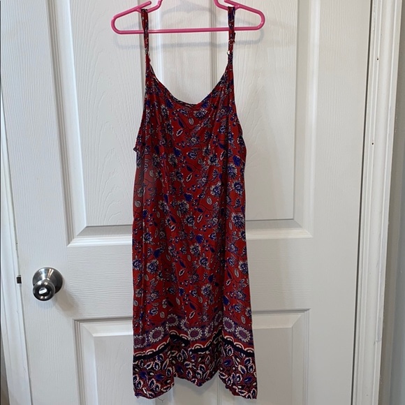 Dresses & Skirts - Red with white and blue floral pattern dress